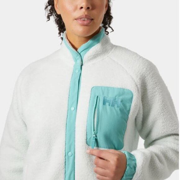 Helly Hansen – Women’s Imperial Pile Snap Jacket, size L. White and green - Picture 2 of 4
